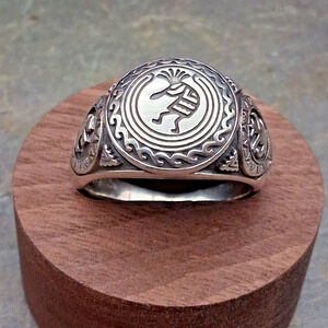 Sterling Silver Men's Kokopelli Ring Size 11.5 Native Southwestern Tribal Style